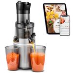 AOBOSI Masticating Juicer,Slow Cold Press Juicer for Whole Fruits and Vegetables,Juicer Machine with 200W Silent Motor for Juice & Ice Cream,Self Feeding,Easy Clean with Brush,Juice Recipe