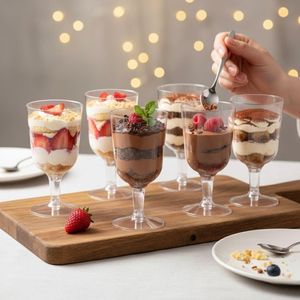 MATANA Clear Plastic Wine Glasses, 48-Pack – Reusable Party Cups