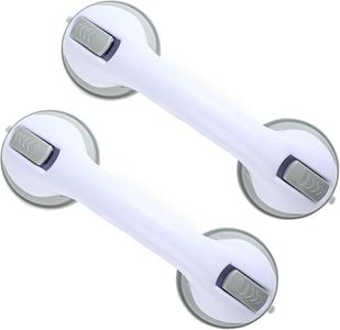 Grab Bars for Bathtubs and Showers, Bathroom Shower Handle 12 Inch Strong Suction Shower Bar(2 Pack) -Gray White