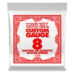 Ernie Ball Nickel Plain Single Guitar String .008 Gauge 6-Pack