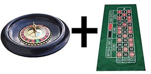 pokerchipshop LARGE 40CM (16 INCH) ROULETTE WHEEL, BALLS, HUGE 180cm GREEN LAYOUT/FELT + WINNING MARKER