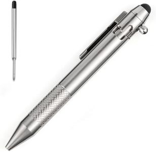 Cool Hand 4.9'' Titanium Bolt Action Pen Stylus for Touch Screen, Ballpoint Ink Refillable, Compact Size, Skelton Out Deep Pocket Clip for Easy Carring
