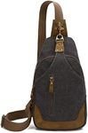 KL928 Canvas Sling Bag Crossbody Backpack Shoulder Casual Rucksack for Men Women