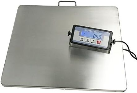 Angel USA Extra Large 22 inch by 18 inch Platform Stainless Steel 400lb Heavy Duty Digital Postal Shipping Scale, Powered by Batteries or AC Adapter, Great for Floor Bench Office Weight Weighing