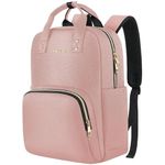 Laptop Backpack Women, Casual Daypack Women, Lightweight Backpack Women, Rucksack Bag 15.6 Inch, Stylish Women Work Backpack for Travel Business College, Gifts for Women Ladies Teacher Nurse, Pink