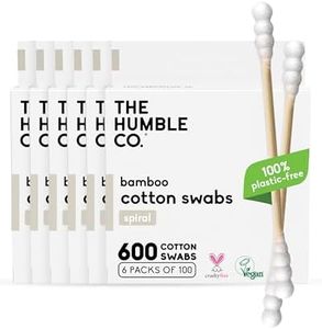The Humble Co Bamboo Cotton Swabs with Spiral Design, 600 Count - Cotton Buds for Ears, Makeup, Baby Care & Cleaning - Personal Hygiene Essentials & Toiletries - Daily Products for Travel & Home