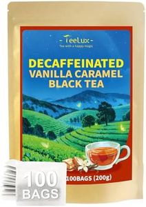 TeeLux Decaf Vanilla Caramel Black Tea Bags, Decaffeinated Black Tea with Vanilla Caramel, Robust & Smooth Taste, 100 Count