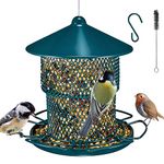 Metal Bird Feeder for Outside, Window Bird Feeder Eco-Friendly and Anti-Rust Wild Bird Feeders, Outdoor Birdfeeders for Wild Birds, Finch, Cardinal and Bluebird