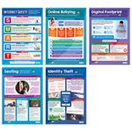 Digital Safety (Secondary) Posters - Set of 5 | Online Safety School Posters | Gloss Paper 850mm x 594mm (A1) | Internet Safety Classroom Posters | Education Charts by Daydream Education