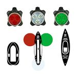 NIXY Kayak and SUP LED Navigation Lights - Red, Green and White, Rechargeable, 4 Flashing Modes, Back Clip, for Paddleboards, Boats, Canoes, Pontoons, Dinghy, Bikes and Rafts