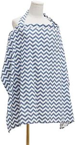 Insular Nursing Cover for Breastfeeding, Infant Feeding Cover Breathable Cotton Privacy Breastfeeding Apron, Blue Wave