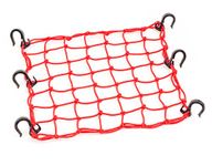 PowerTye 50151 Red 15"X15" Cargo Net Featuring 6 Adjustable Hooks & Tight 2"x2" Mesh