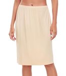 Wikoan Women's Half Slips, Classic Underskirts for Ladies Underdress Super Soft Petticoat Skirts for Under Dress, Nude,S