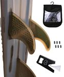 Thruster Surfboard Fins (3 Fins) - Perfect Flex with Honeycomb (Black, FCS)