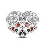 GNOCE Women's Skull Charm for Bracelets 925 Silver Charm Bracelets Charm for Women fit US European Bracelets Necklaces(Silver Heart)