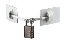 Refrigerator Lock (White with Black Combination Padlock)