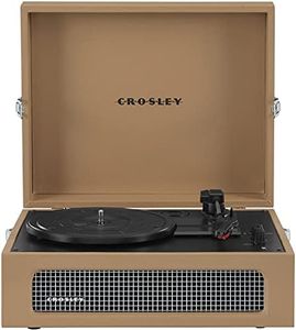 Crosley CR8017B-TA Voyager Vintage Portable Vinyl Record Player Turntable with Bluetooth in/Out and Built-in Speakers, Tan