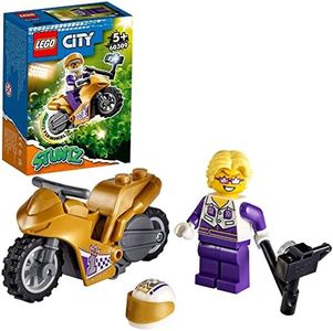 LEGO 60309 City Stuntz Selfie Stunt Bike Show Set with Flywheel-Powered Toy Motorbike with Selfie Stick, for Kids 5 Plus Years Old