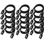 Etzin SATA Cable III 6Gbps Straight HDD SDD Data Cable with Locking Latch 16 Inch Compatible for SATA HDD, SSD, CD Driver, CD Writer (Pack-of-15)-(EPL-255TC-05)