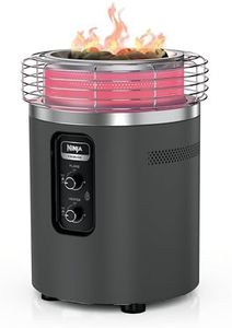 Ninja Fireside360™ Outdoor Heater & Fire Pit | 3 Modes: Flame, Heat, Flame & Heat | Portable for Patio, Deck, Camping | Easy Control Smokeless Flames | Push to Start Ignition | Charcoal | OF101AMZ