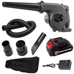 FEBLICH Leaf Blower Cordless with Battery and Charger, Handheld Battery Powered Electric Leaf Blower, 2 in 1 Portable Mini Leaf Blower & Vacuum for Lawn Care, Dust Snow Blowing