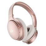 Rose Gold Active Noise Cancelling Headphones with Microphone，INFURTURE Wireless Over Ear Bluetooth Headphones, Deep Bass, Memory Foam Ear Cups, Quick Charge 40H Playtime, for TV, Travel, Home Office