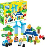 MEGA BLOKS Fisher-Price Toddler Blocks Toy Set, Green Town Build ‘n Learn Eco House with 88 Pieces, 4 Figures, Ages 1+ Years