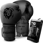 FIGHTR® Premium Boxing Gloves - Ideal Stability & Impact Strength | Punching Gloves for Boxing, MMA, Muay Thai, Kickboxing & Martial Arts | Includes Carry Bag (All Black, 10 oz)