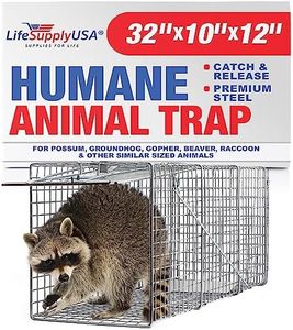 Heavy Duty Catch Release Large Live Humane Animal Cage Trap for Opposums Beavers Groundhogs Gophers and Other Similar Sized Animals 32x10x12