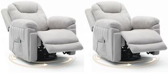 Ziviki 2 Pack Power Recliner Chair with Auto Rocking, Gray
