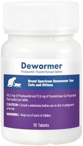 Cats & Kittens Broad-Spectrum Dewormer, for Tapeworms, Hookworms & Roundworms, 50 Tablets
