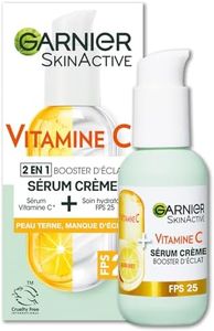 Garnier - Sérum Crème 2-en-1 - Hydratation & Éclat - Enrichi en Vitamine C - Pour les Peaux Ternes & Fatiguées - 50 ml