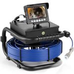 ZELCAN Sewer Camera with 30 m Cable & Length Markers, Waterproof Drain Pipe Camera with 4.3 in. LCD Screen 12 LED Lights, Rechargeable Plumbing machine for Sewer Pipe Drain