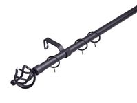 Lister Cartwright 19 mm Extendable Metal Curtain Poles Rods Voile Easy Fitting - Gun Metal (Cage Finials, 120-210 cm)