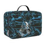 Clastyle Black Skate Board Boy Insulated Lunch Bag for Kids, Blue Graffiti Portable Large Thermal Cooler Lunch Box Bag for School