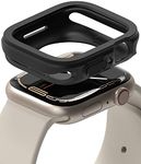 Ringke Air Sports Compatible with Apple Watch Series 9/8/7 (45mm) 6/5/4/SE2/SE (44mm) Case, Thin Soft Flexible Rugged TPU Raised Bezel Frame Protective Button Cover - Black