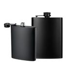 Fychuo Hip Flasks for Men Women 2 Pack Hip Flask 8oz & 10oz Flask Alcohol Portable Pocket Whiskey Flask Stainless Steel Liquor Hip Flasks Black Hipflask Groomsmen Gifts Drinking