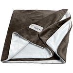 PetFusion Premium Fleece Dog Blanket Micro Plush Cat Blanket, Ultra Soft and Cosy Two-Tone Reversible Machine Washable Blanket for Pets - Brown - Large (152 x 122cm)