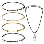 5 Pieces Leather Necklace Cord Chok