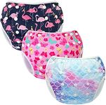 MIXIDON Reusable Swim Nappy Baby Swimming Nappies Adjustable Size Washable Nappy for Swimming Lesson 0-3 Years,Fish Scales+Butterfly+Flamingo