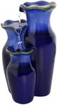 Sunnydaze Glazed Pitchers 11-Inch Blue Ceramic Indoor Tabletop Fountain - Electric Submersible Fountain with Adjustable Flow