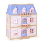 Melissa and Doug Modern Wooden Multi-Level Dollhouse (19 Pieces, White, 71 cm Tall)