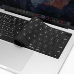 CASOSHIELD Keyboard Cover for 2024 2023 MacBook Air M3 M2 13.6 15.3 A2681 A2941, MacBook Pro 14" 16" 2023 2022 2021 A2442 A2779 A2918 A2992 A2485 A2780 A2991 M3 M2 M1 Pro/Max Keyboard Protector, Black