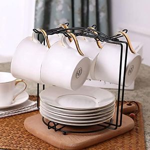 YY YEARCHY Coffee Cup Stand Holder Display Stand Mug Tea Rack Cup and Saucer Countertop Storage Organizer Dryer Hook Decoration