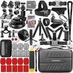 Vamson 63-in-1 Accessories Kit for GoPro Hero 13 12 11 10 9 8 7 6 5 Black 4 3 MAX Mount Tripod for DJI OSMO Action Camera,Insta360,Xiaomi Yi 4K,AKASO,Campark,Apeman,SJCAM,DBPOWER AVS08