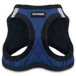 Voyager Step-in Plush Dog Harness – Soft Plush, Step in Vest Harness for Small and Medium Dogs by Best Pet Supplies - Harness (Royal Blue Faux Leather), XS (Chest: 13-14.5")