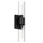 Tipace Black Wall Light Fixtures,2-Light Industrial Wall Sconces Clear Glass Wall Mount Sconce,Wall Lamp for Living Room Bedroom Hallway(Bulb not Include)