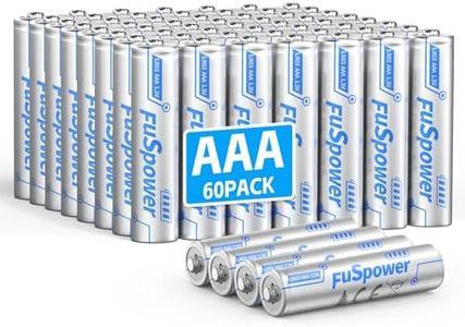 Fuspower AAA Batteries 60-Pack, 10 Years Shelf Life, 1200mAh AAA Batteries 1.5 Volt LR03 Alkaline Battery