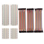 FTCBlock 4 Pieces Breadboards Kit with 120 Pieces Jumper Wires for Arduino Proto Shield Distribution Connecting Blocks