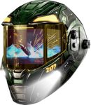 ANDELI Intelligent Auto-Shade Welding Helmet with 2 Lights ​,180° Panoramic Auto Darkening,Internal Digital Display,Type-C Charging/Memory/Gradient，1/1/1/1 True Color for Weld Cut Grind